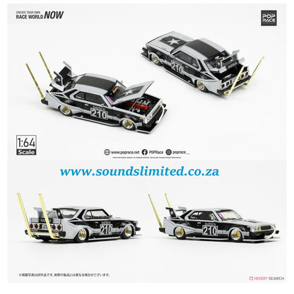 Pop Race Skyline C210 Kaido Racer Bosozoku Style Matt Black 1/64 PR64-73
