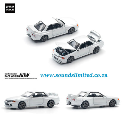 Pop Race Skyline GT-R R32 Crystal White PR64-157