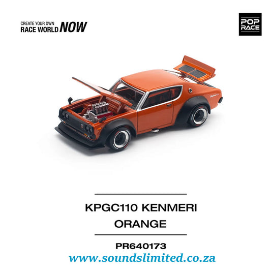 Pop Race Skyline GT-R V8 Drift Kenmeri Orange PR64-173