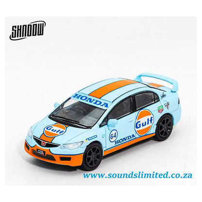 Shadow Honda Civic Type-R FD2 Gulf #218 Diecast Model Car LL-021-218