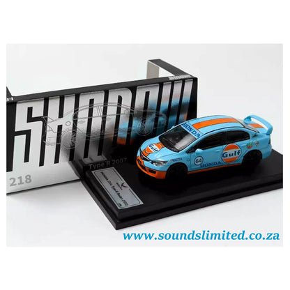 Shadow Honda Civic Type-R FD2 Gulf #218 Diecast Model Car LL-021-218