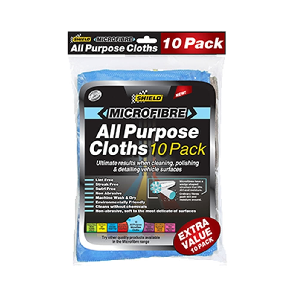 Shield Microfibre All Purpose Cloths 10 Pack SH388