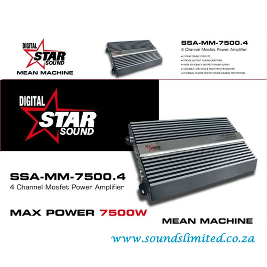Starsound SSA-MM-7500.4 7500w 4 Channel Mean Machine Amplifier