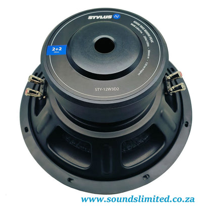 Stylus AV 12" DVC Subwoofer Dual 2 ohm 8000W Peak 600w RMS STY-12W3D2