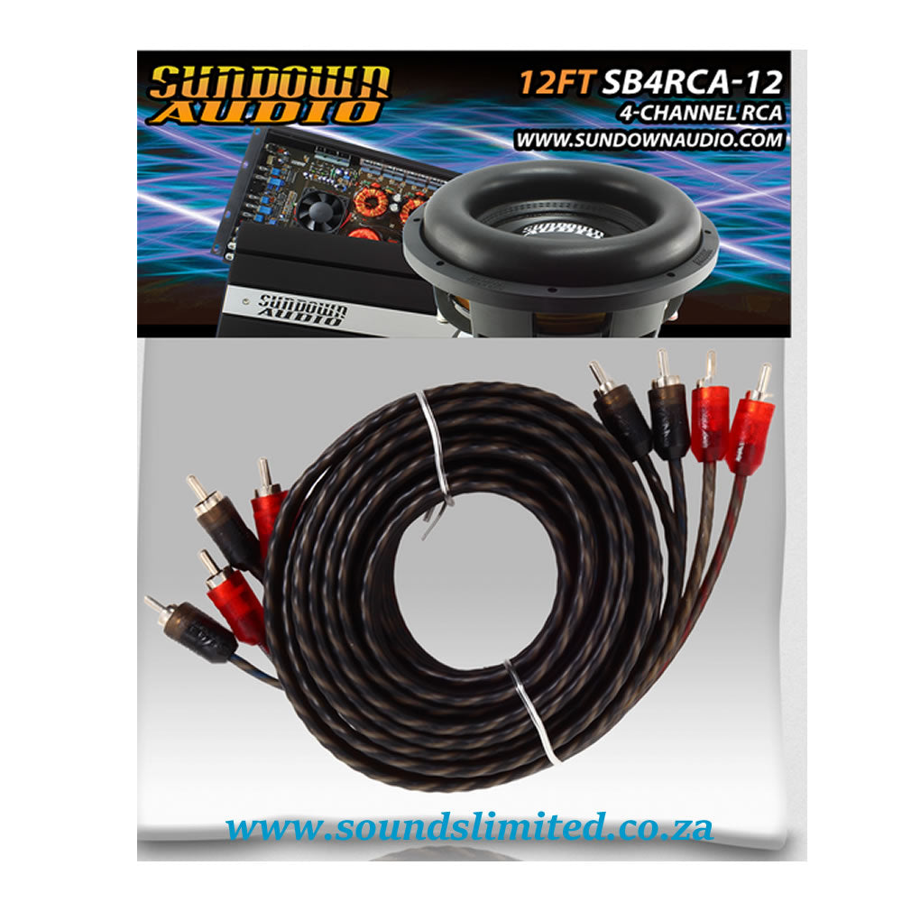 Sundown Audio 12ft SB4RCA-12 4 Channel RCA Cable