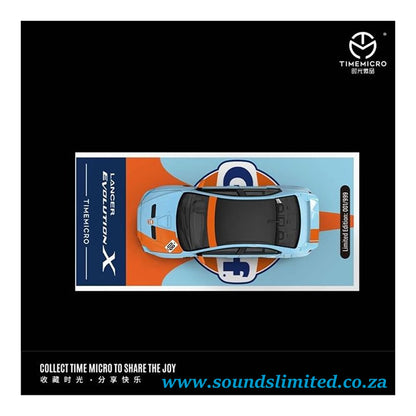 TimeMicro Mitsubishi Lancer Evolution 10 Gulf livery 1:64 TM643122