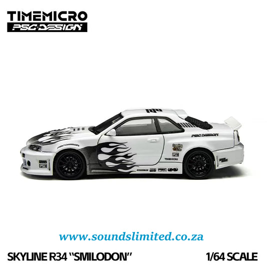 TimeMicro × PSC DESIGN Nissan R34 "Smilodon" Black & White TM648401