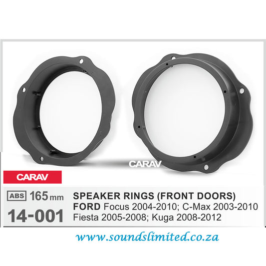 Carav 14-001 - Front Door Speaker Rings Car Audio Installation