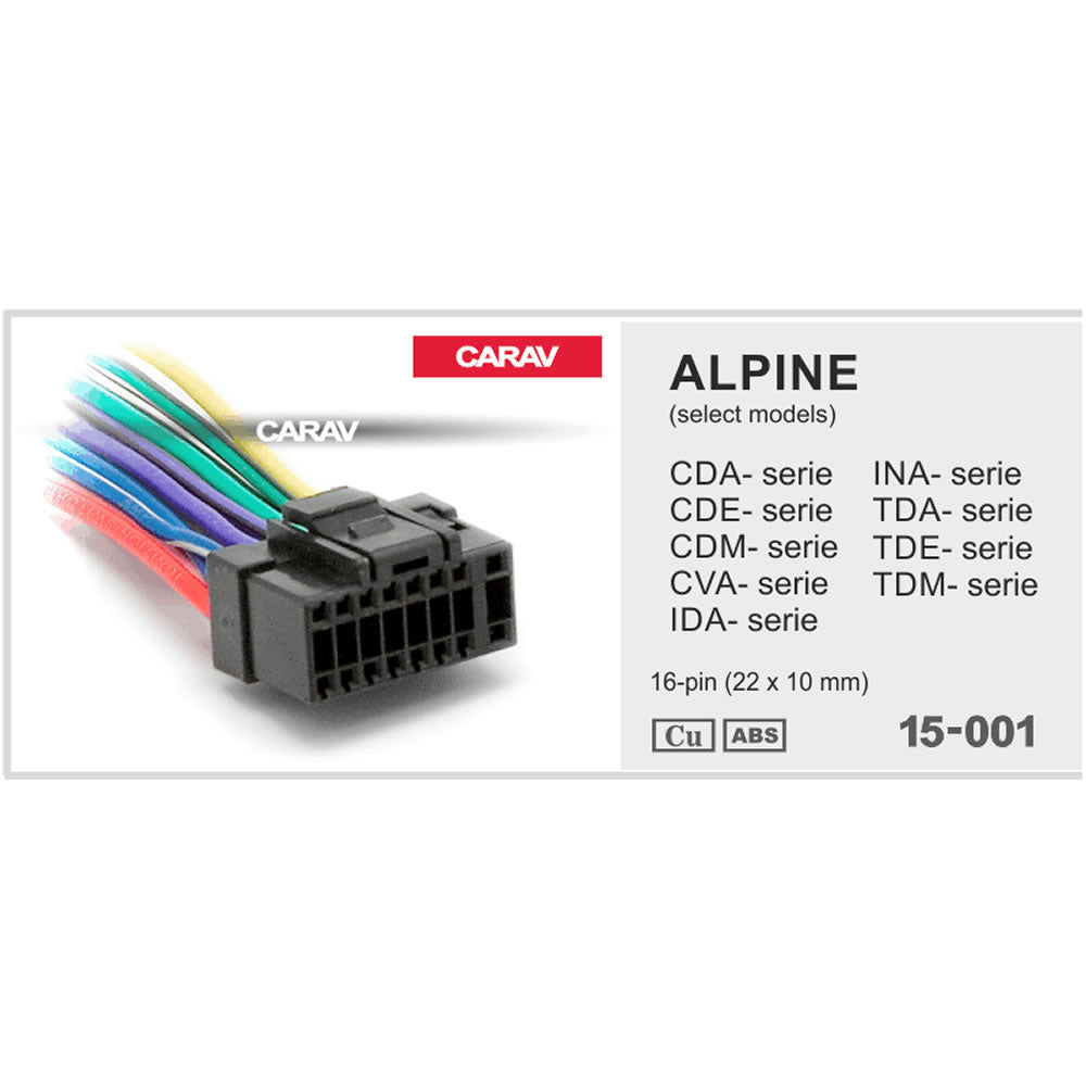 Carav 15-001 - Alpine Car Radio Harness