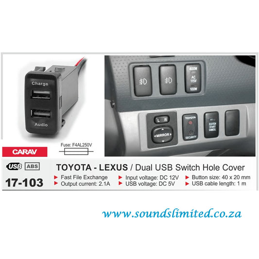 Carav 17-103 - Toyota / Lexus Dual USB Switch Hole Cover