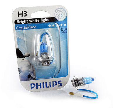 Philips Crystal Vision - H3 4300K Bright White Light - Pair