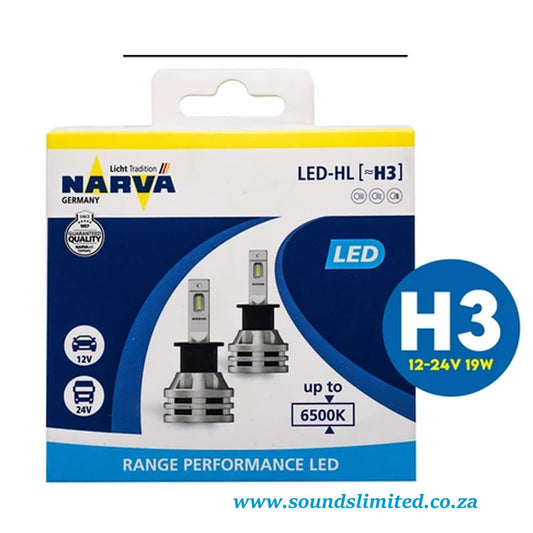 NARVA Germany H3 Range Performance LED Headlight Bulb Set (12V/24V/19W)
